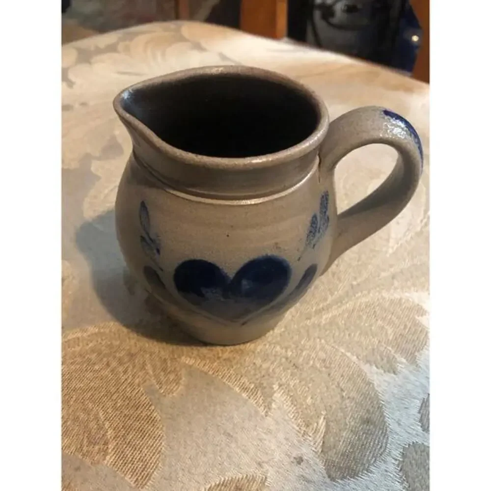 vintage stoneware creamer made by Rowe Pottery Works